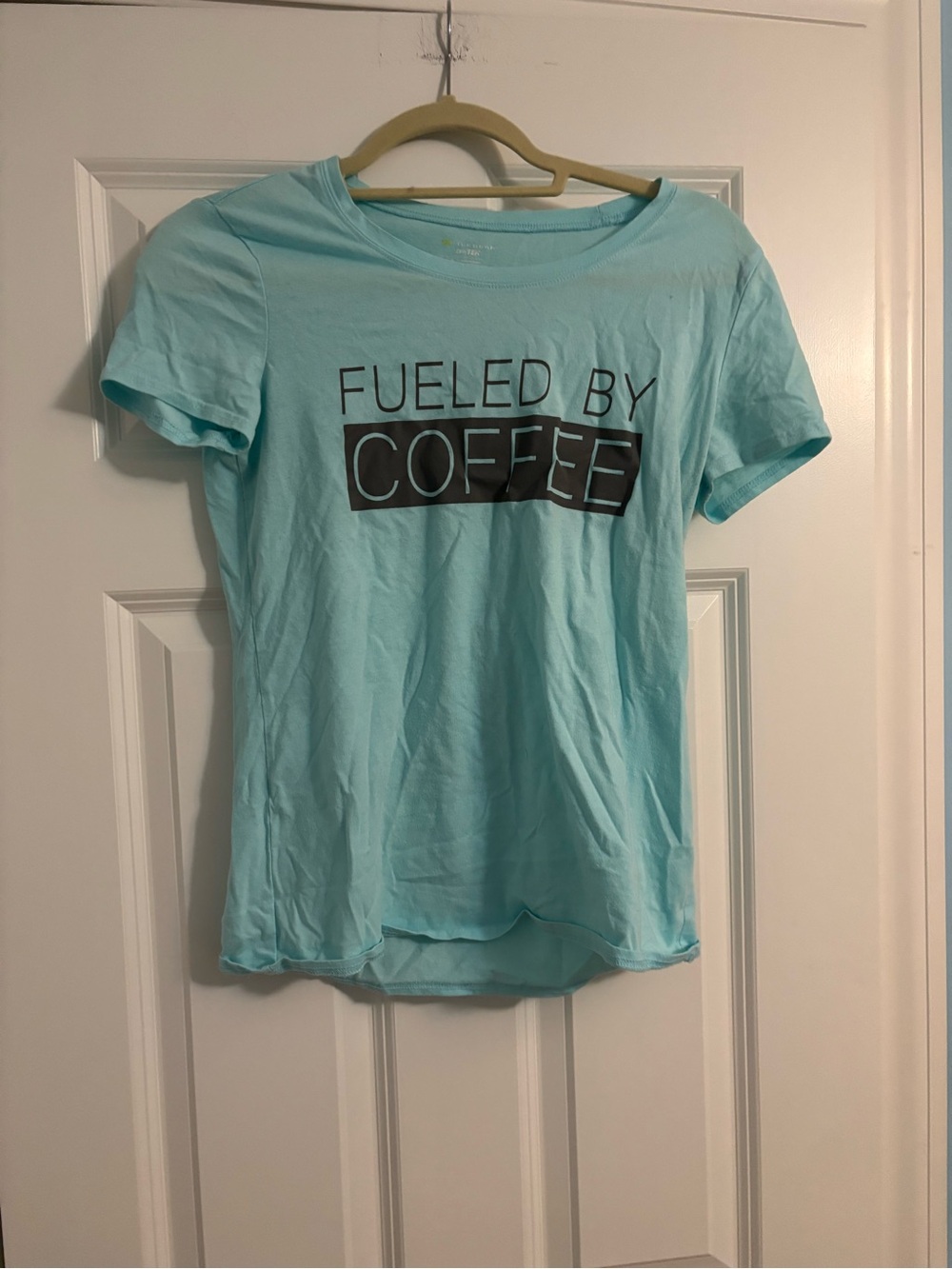 Women’s Light Blue 'Fueled by Coffee' Graphic Tee